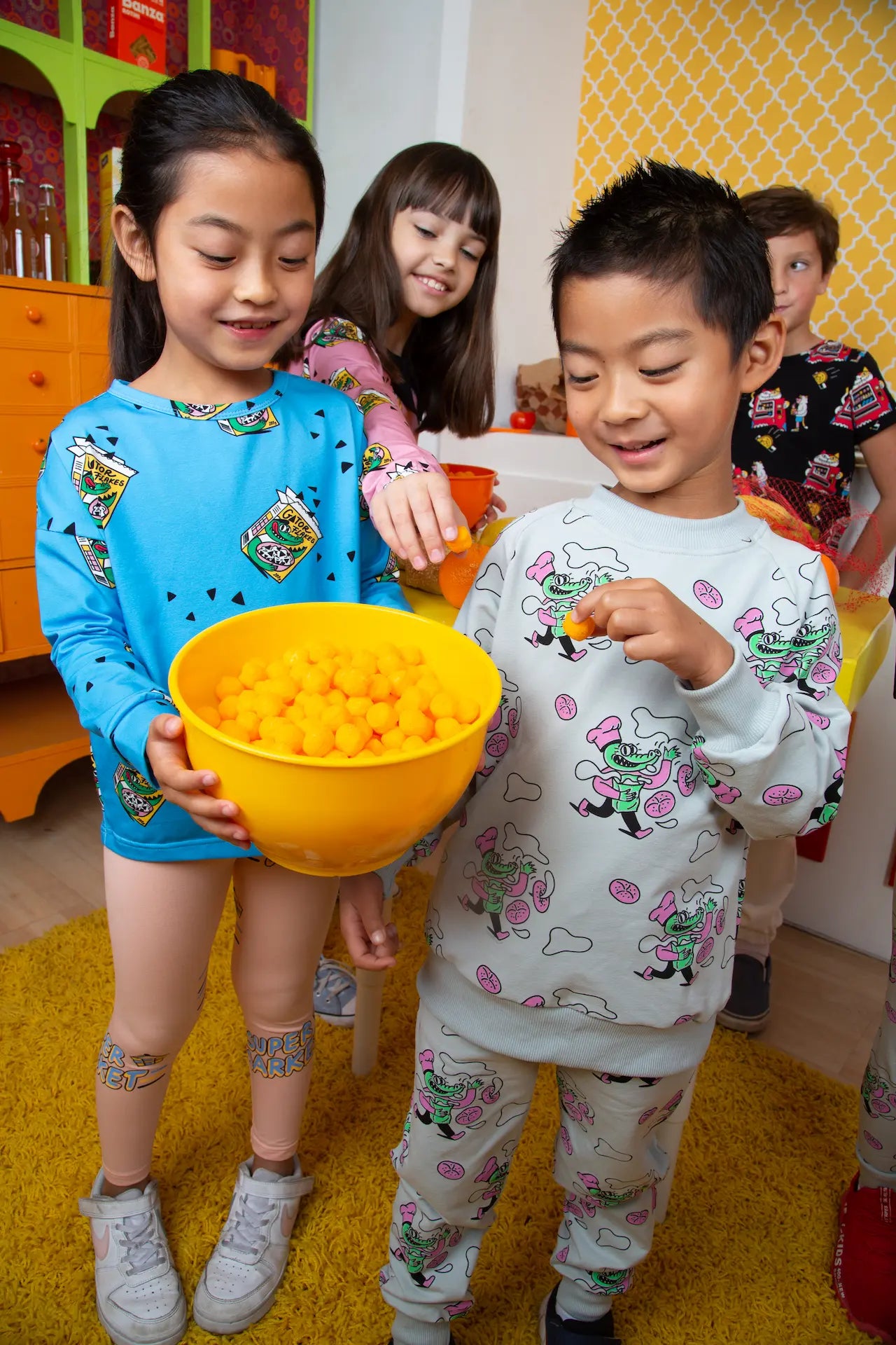 Children's Long Sleeve T-Shirt - Breakfast Cereal Blue
