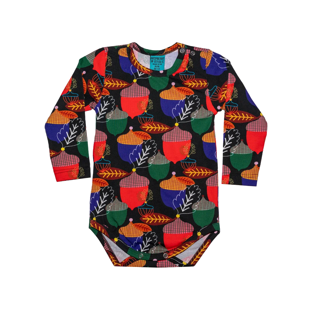 Body niemowlęce z długim rękawem - Żołędzie