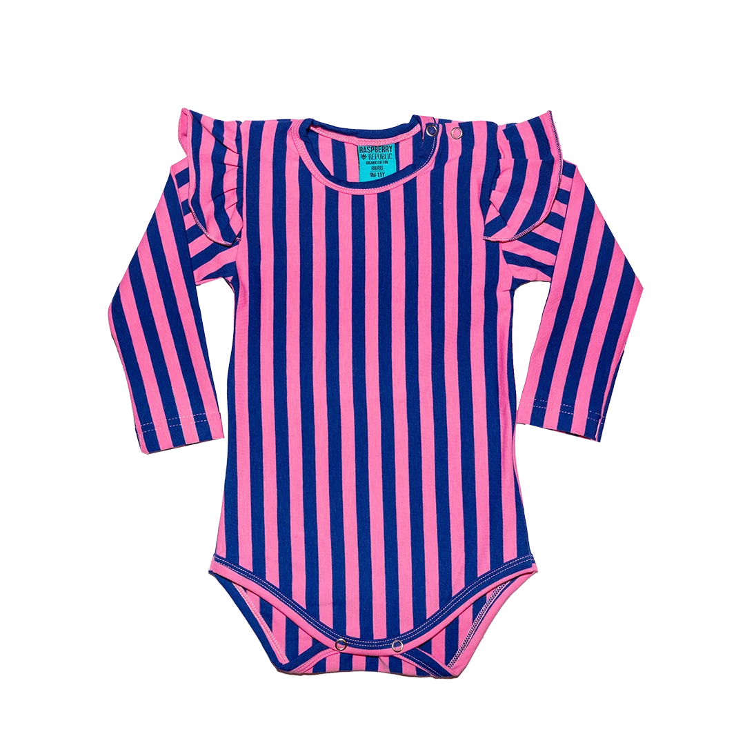 Body niemowlęce z długim rękawem i bufkami - Landrynka