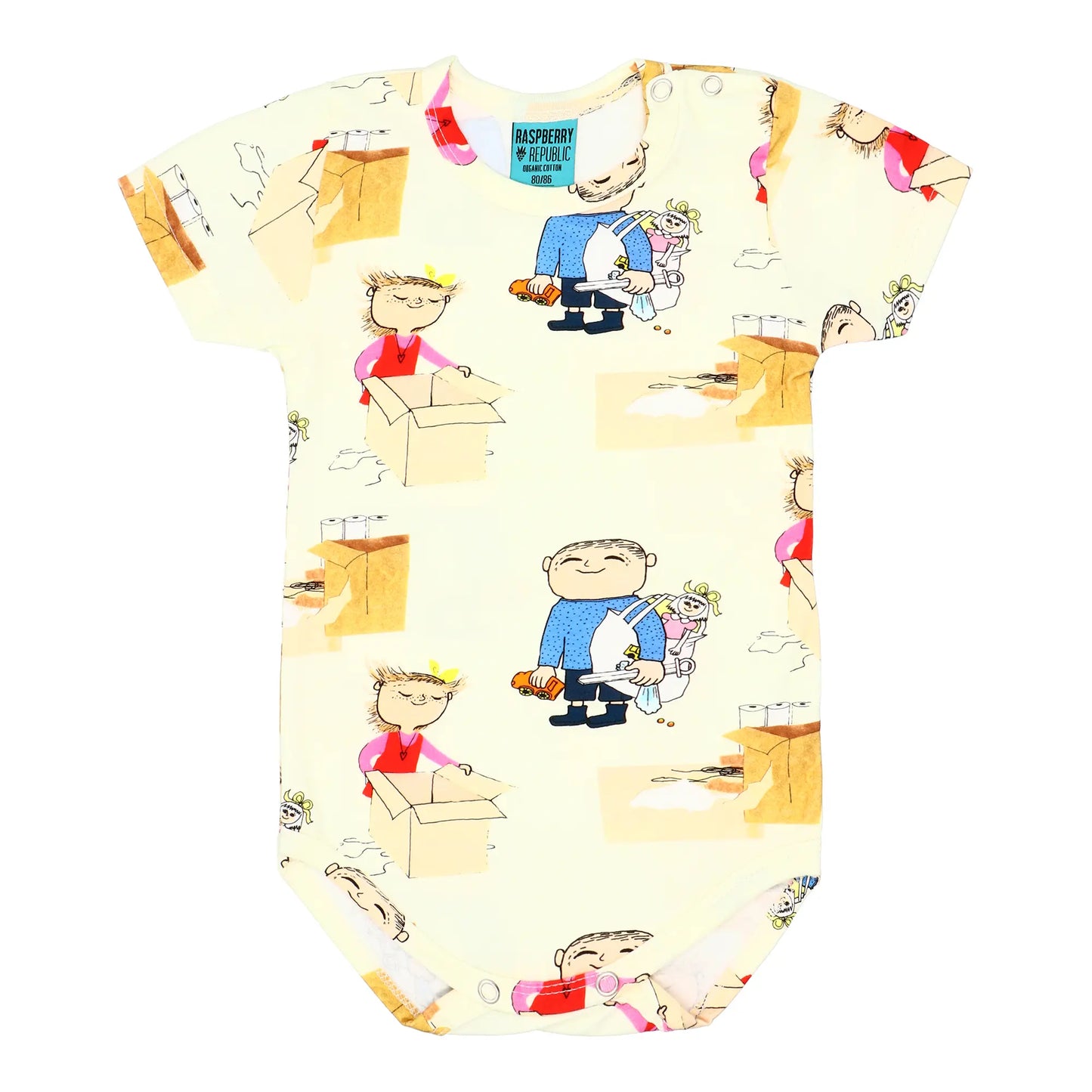 Baby bodysuit with short sleeves - Alfie Atkins Time to Play