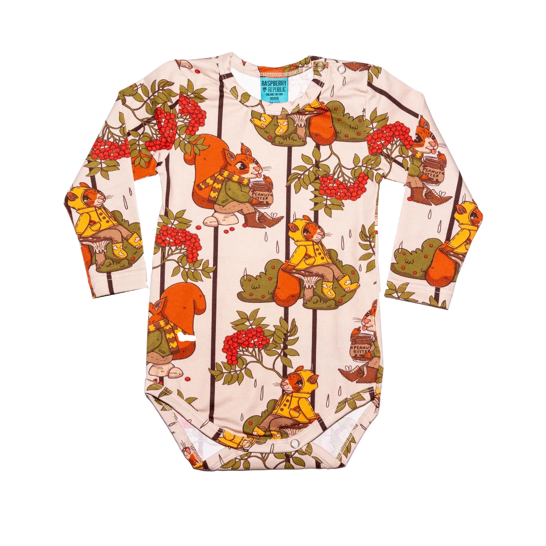 Body niemowlęce z długim rękawem - Wiewiórka