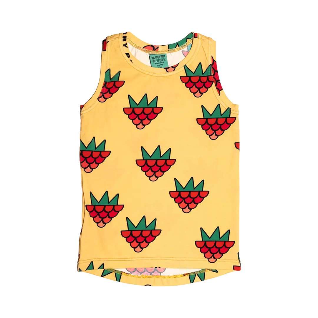 Children's Tank Top - Raspberry Love Yellow