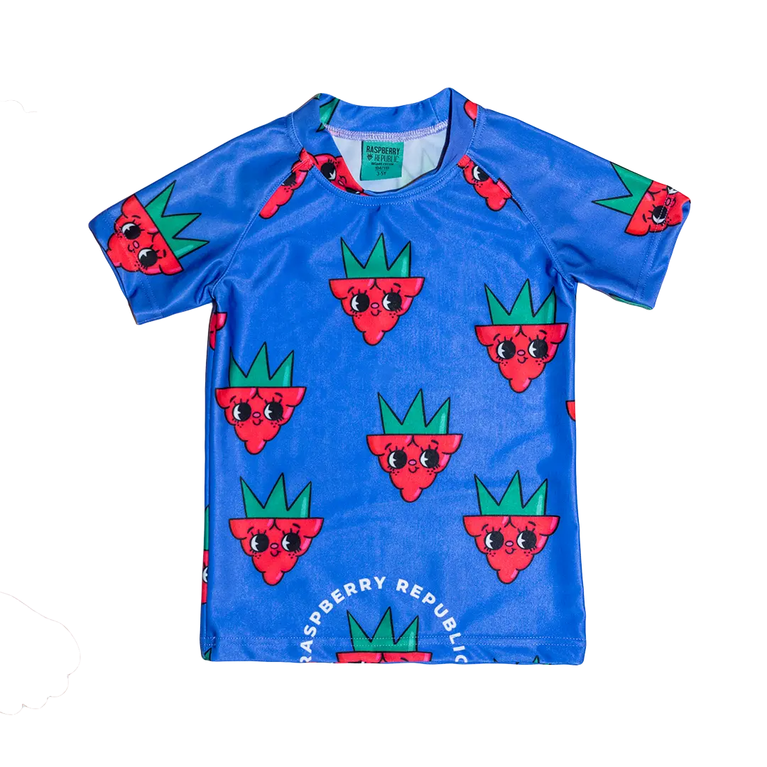 Children's UV swim top - Raspberry Love Purple UV50+