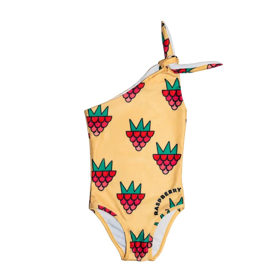 Girls Swimsuit - Raspberry Love Yellow UV50+