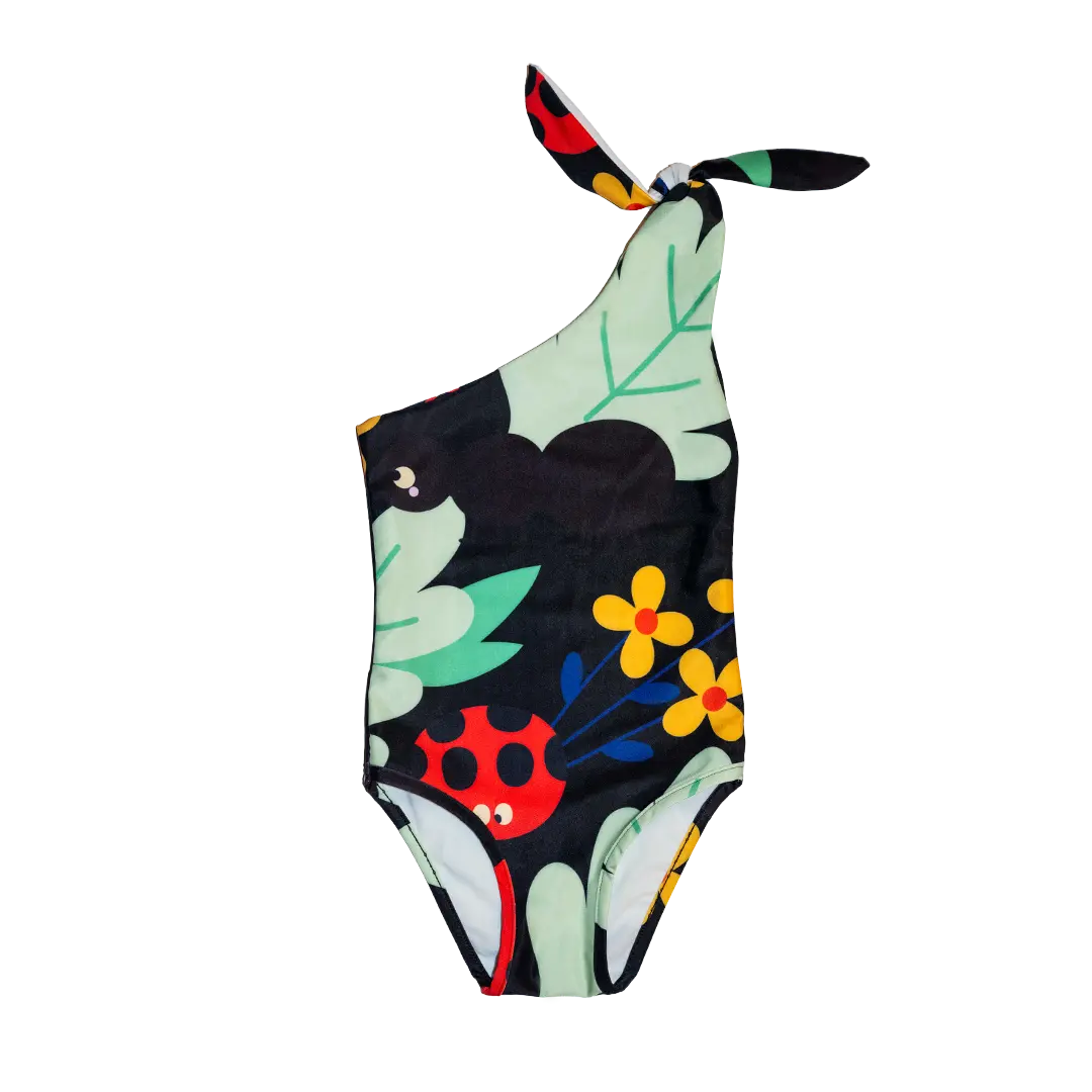 Girls Swimsuit - Anthill Black UV50+
