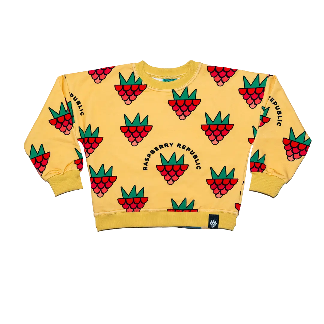 Children's sweatshirt - Raspberry Love Yellow