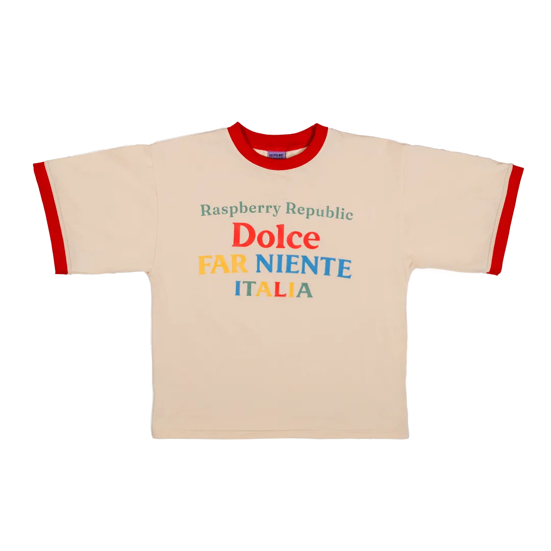 Kolorowa koszulka damska z krótkim rękawem - Dolce far Niente