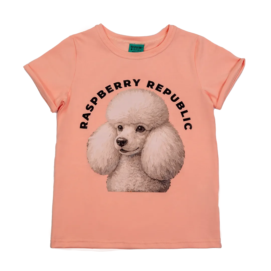 Kolorowa koszulka damska z krótkim rękawem - Poodle Doodle