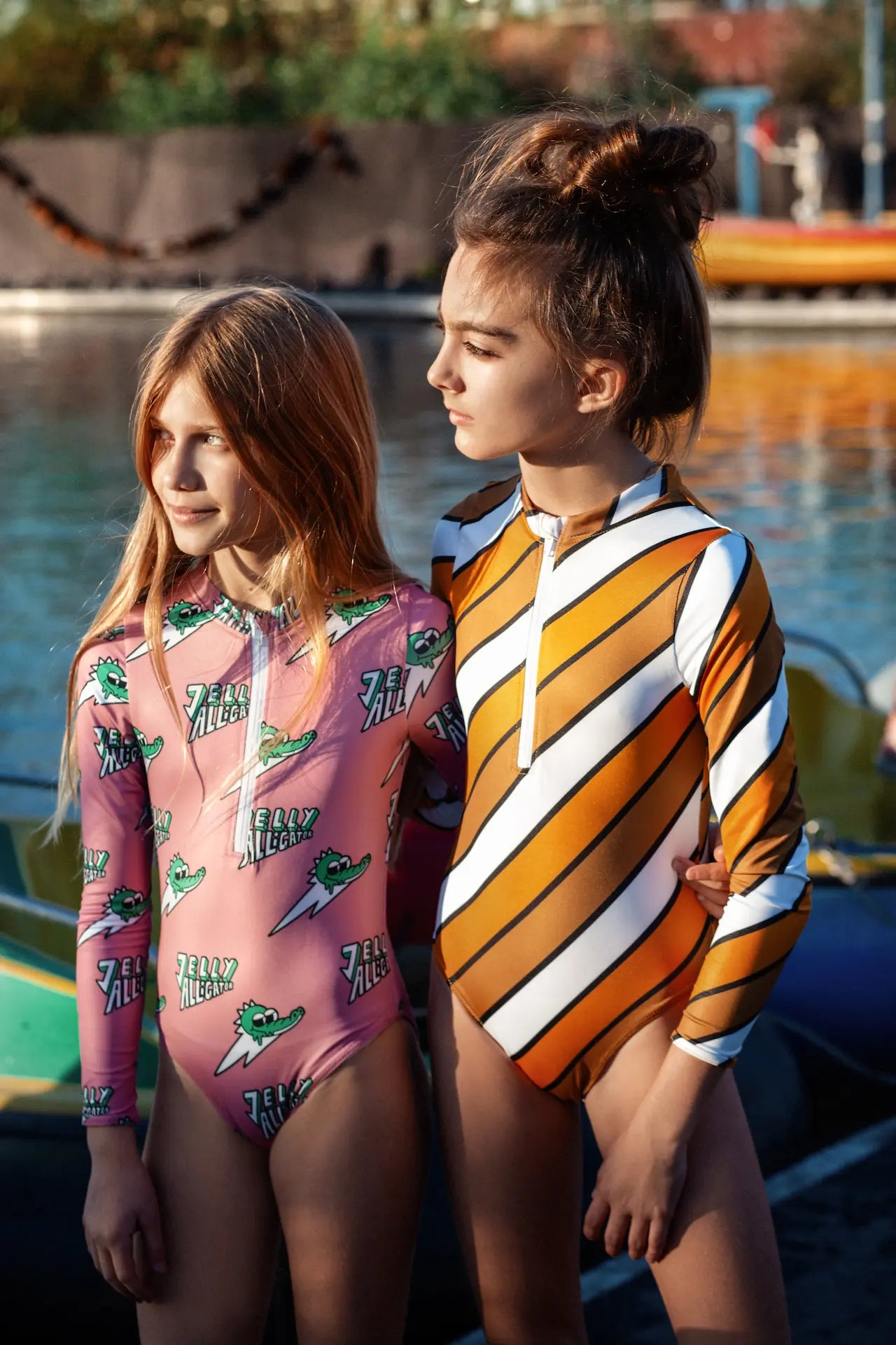 Girls' long sleeve swimsuit UV50+ - Stripe Fever