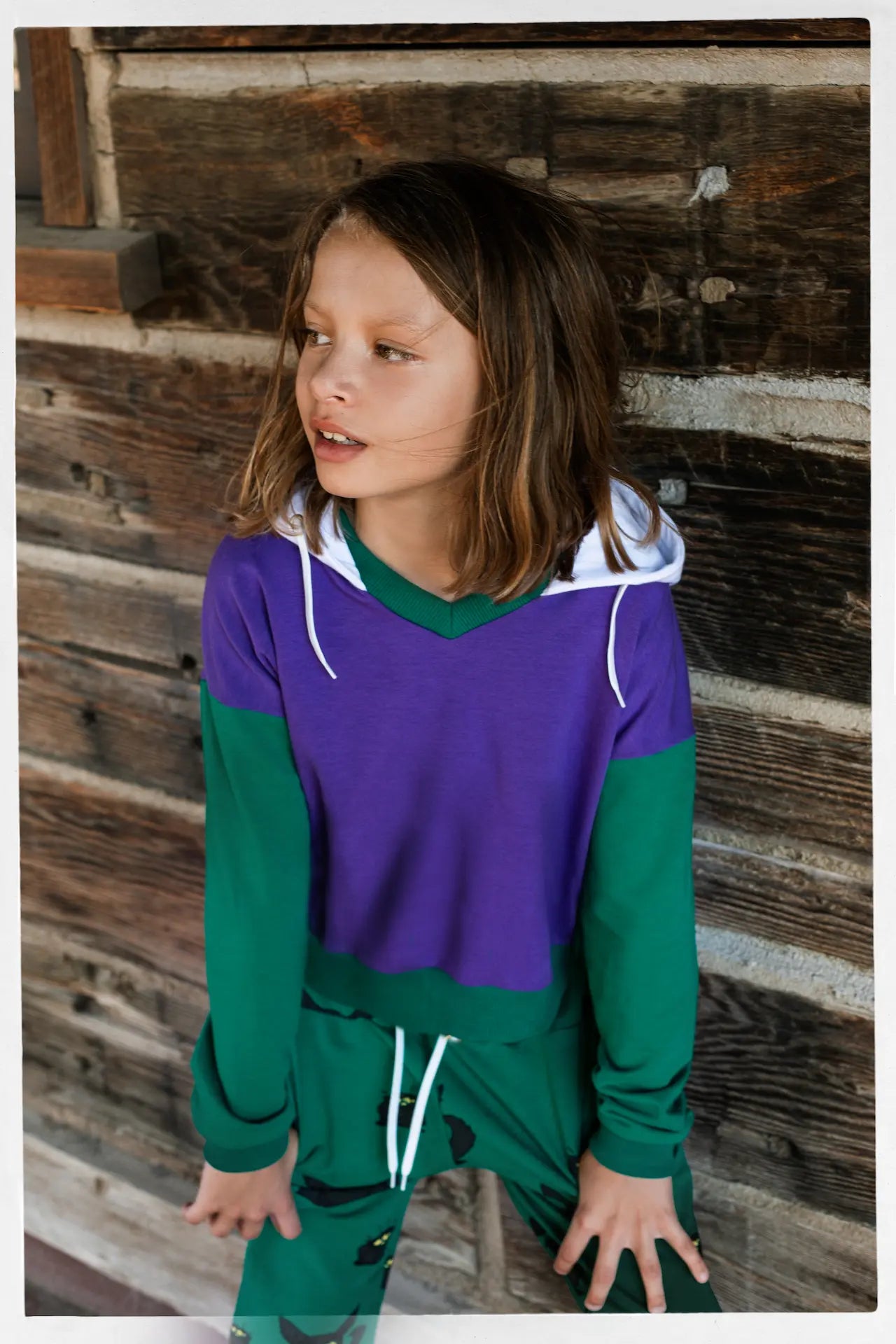 Children's Hoodie - Purple Alligator