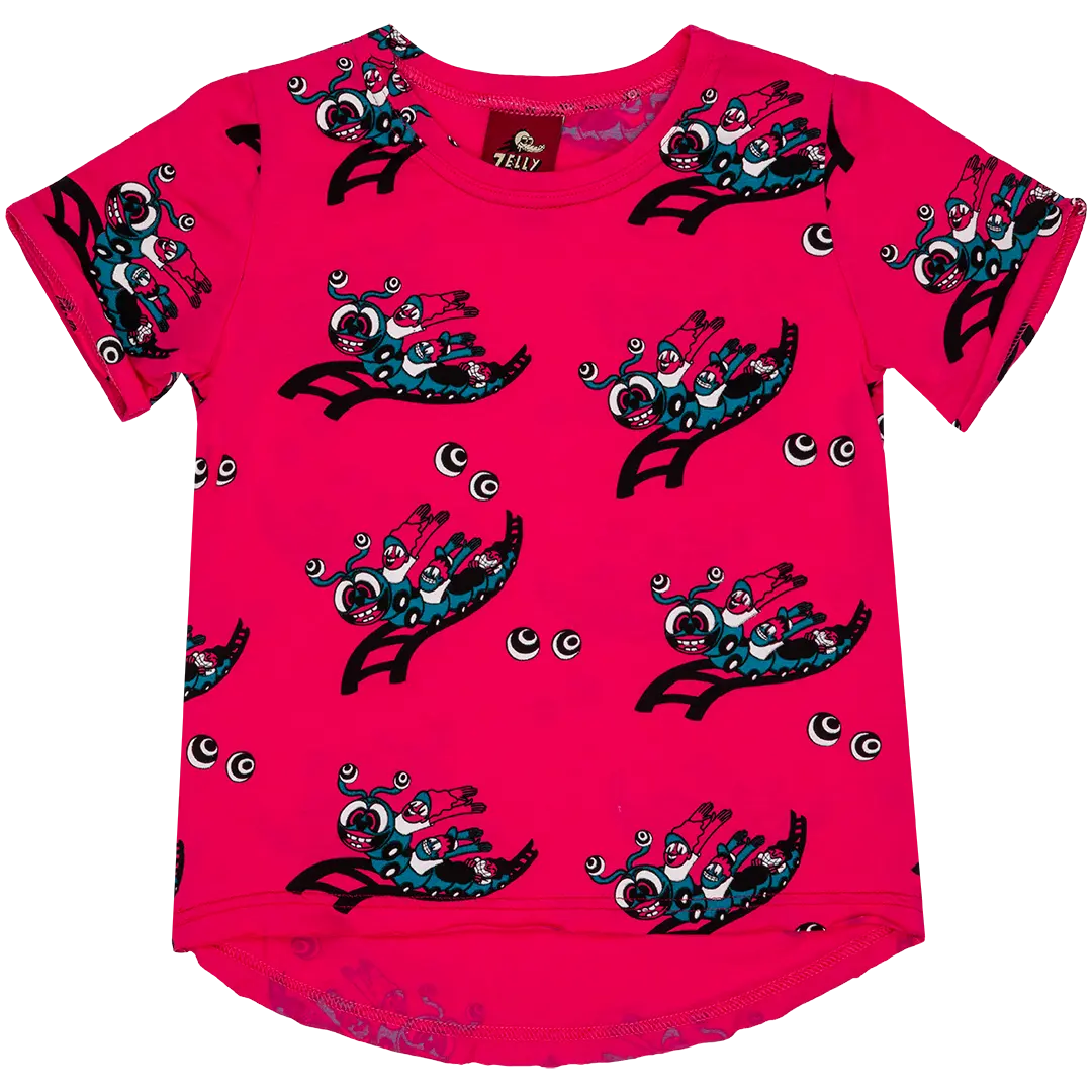 Koszulka dziecięca z krótkim rękawem - Kolejka Fuchsia