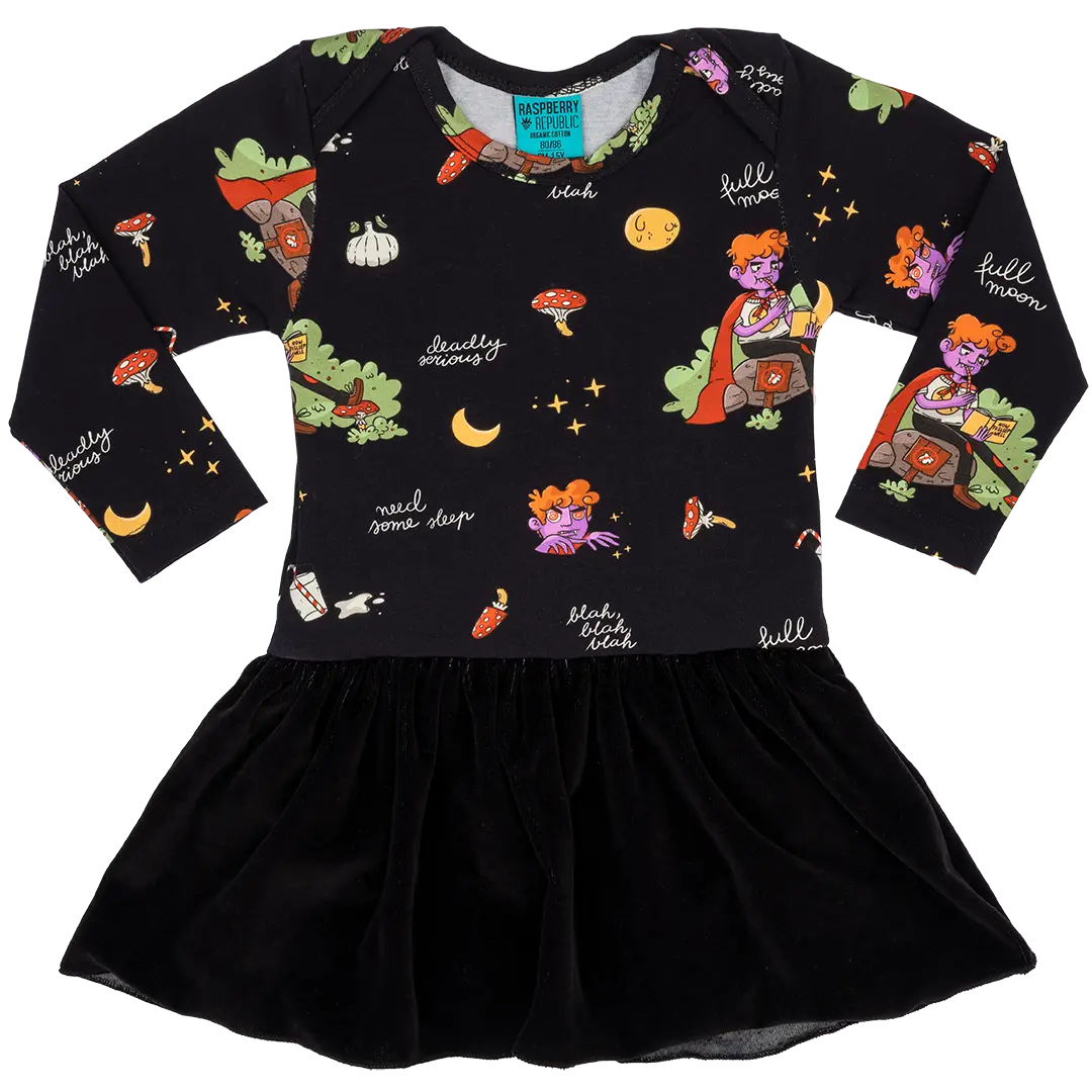 Baby bodysuit with long sleeves and skirt - Moonstruck