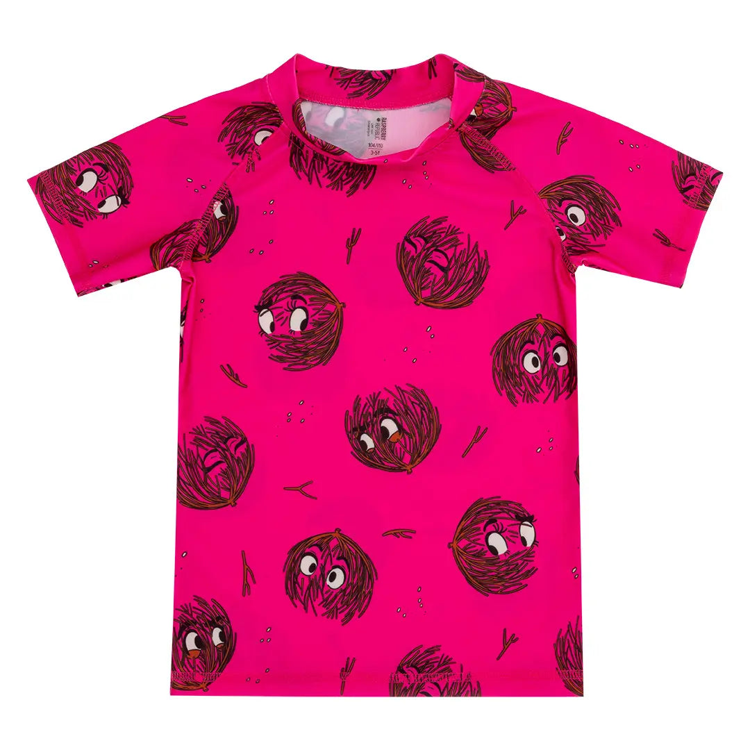 Girls' UV50+ swim top - Tumbleweed Pink