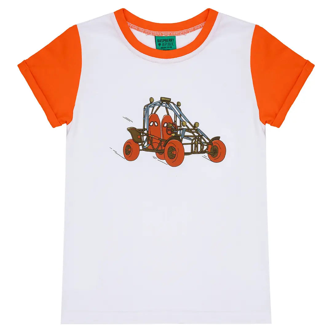 Children's Short Sleeve T-Shirt - Baja Race White