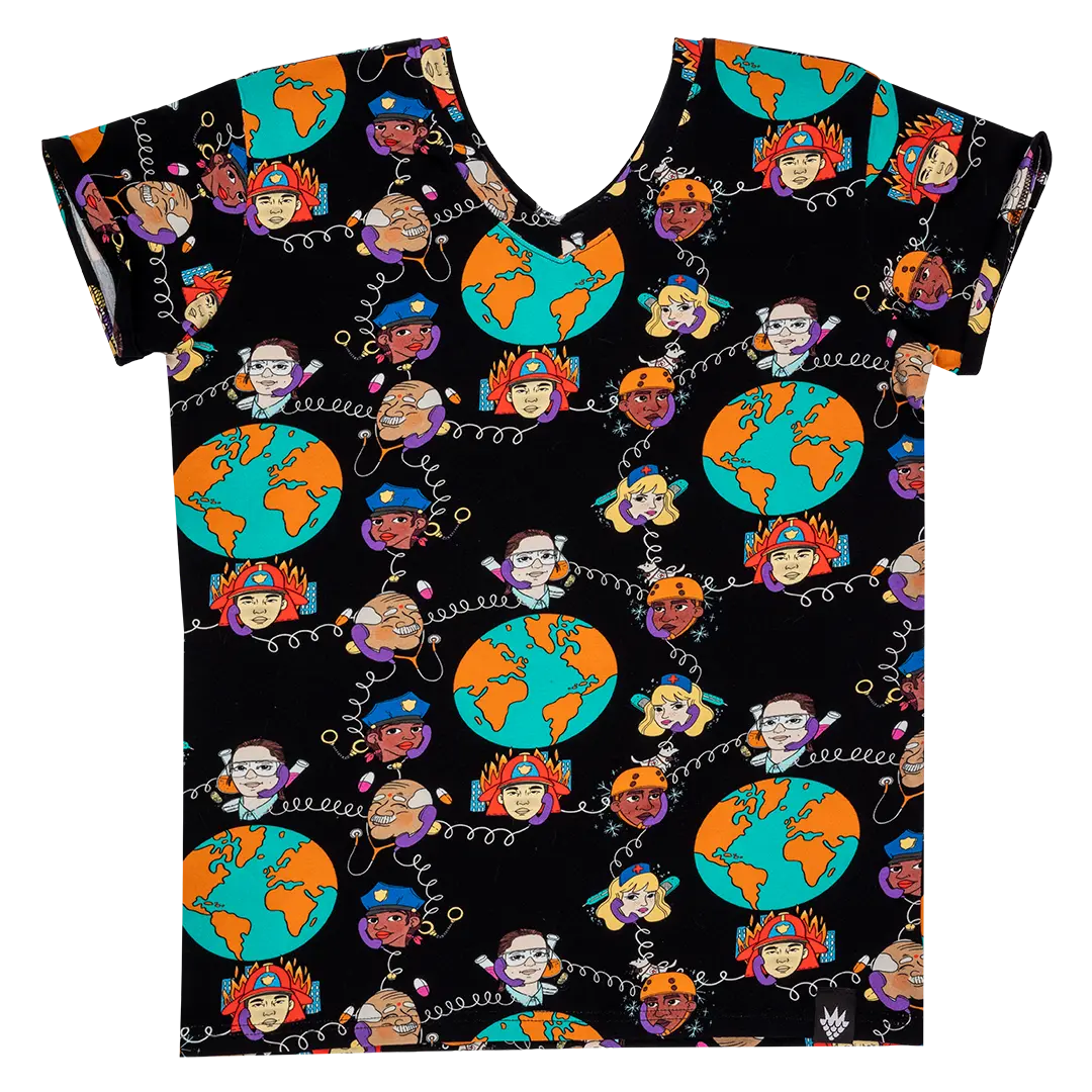 Colorful women's short-sleeved T-shirt - Rescue Teams