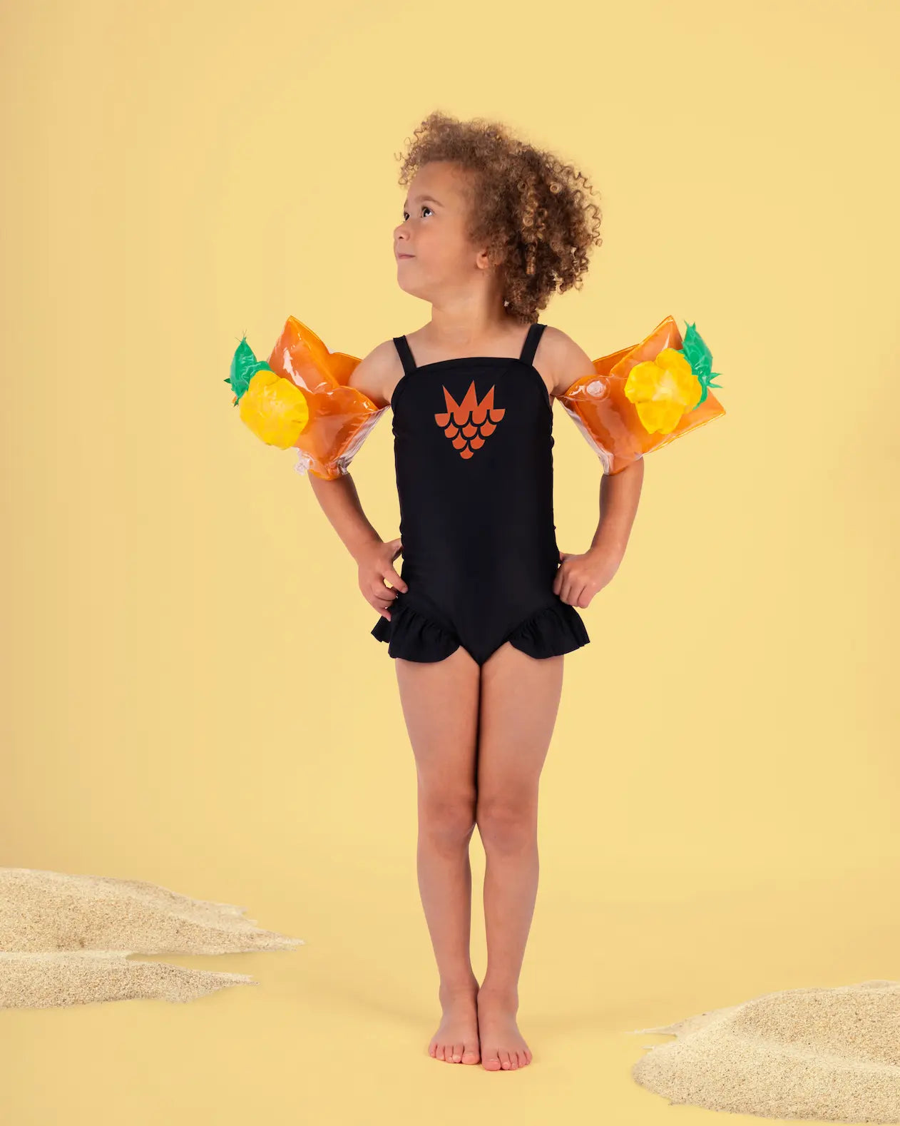 Girls UV50+ Swimsuit - Raspberry Black