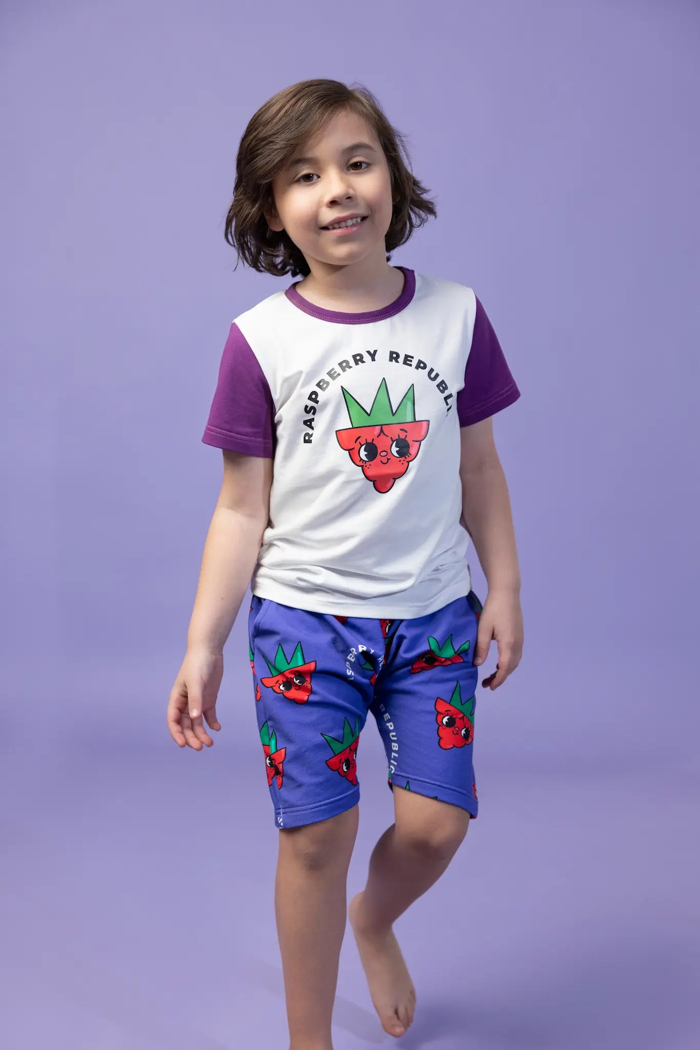 Children's sweatshorts - Raspberry Love Purple