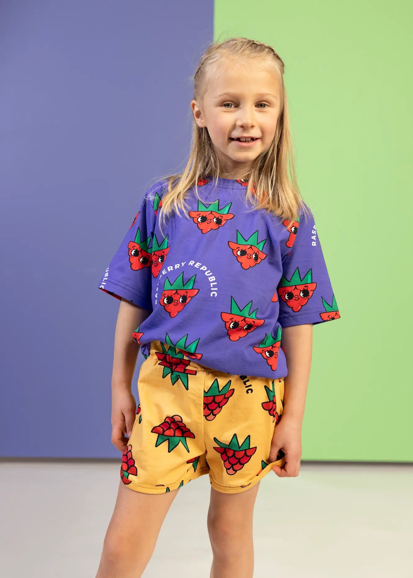 Children's short-sleeved T-shirt - Raspberry Love Purple