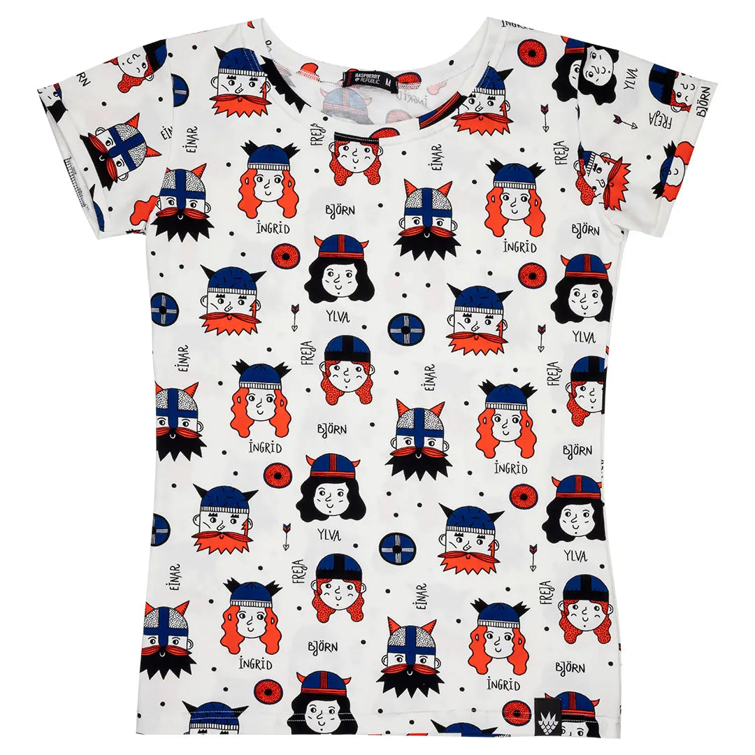 Colorful women's short-sleeved T-shirt - Vikings