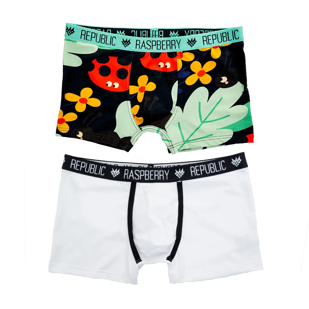 Boys boxer shorts, set of 2 pairs - Anthill Black, Basic White