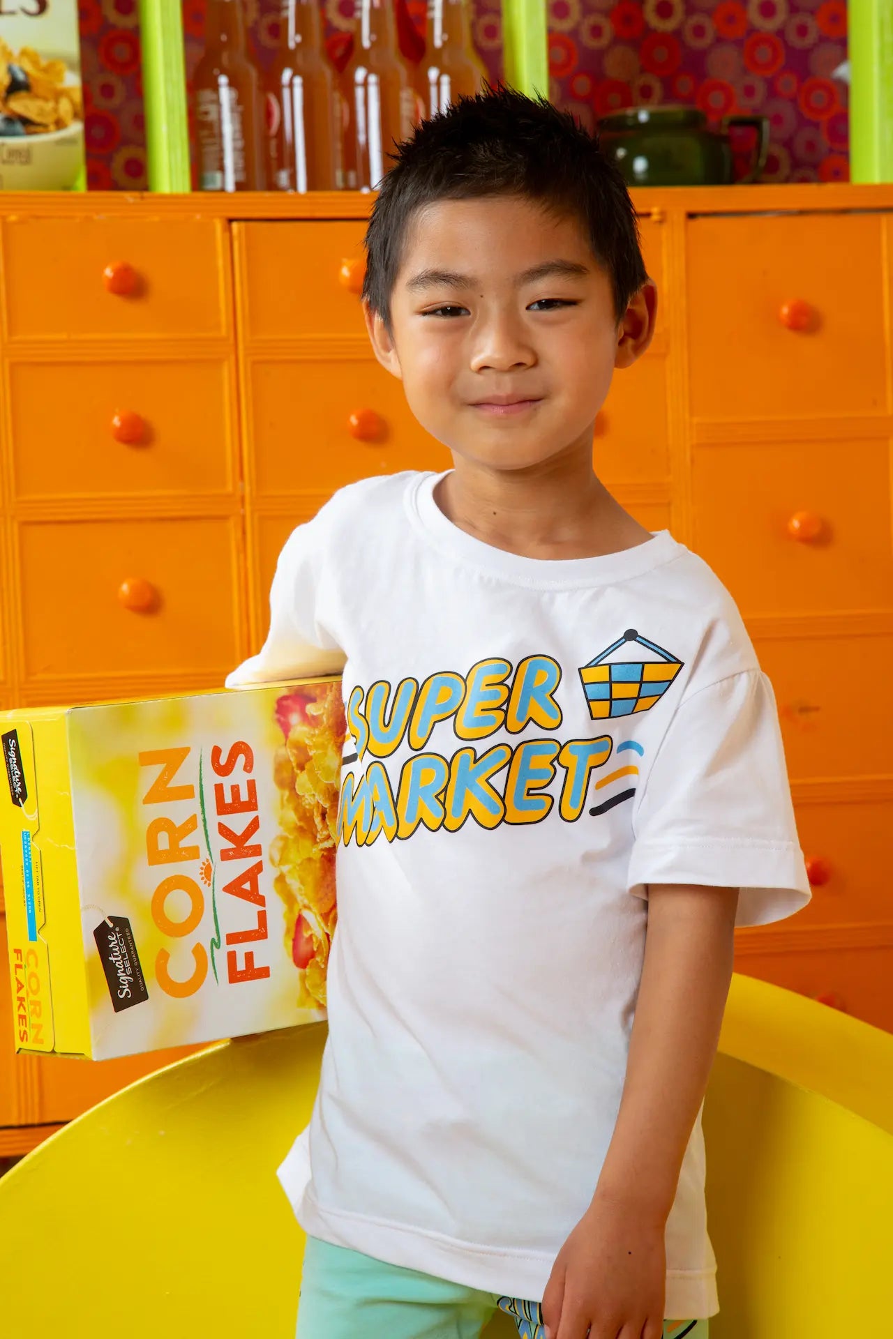 Children's oversized short-sleeved T-shirt - Supermarket