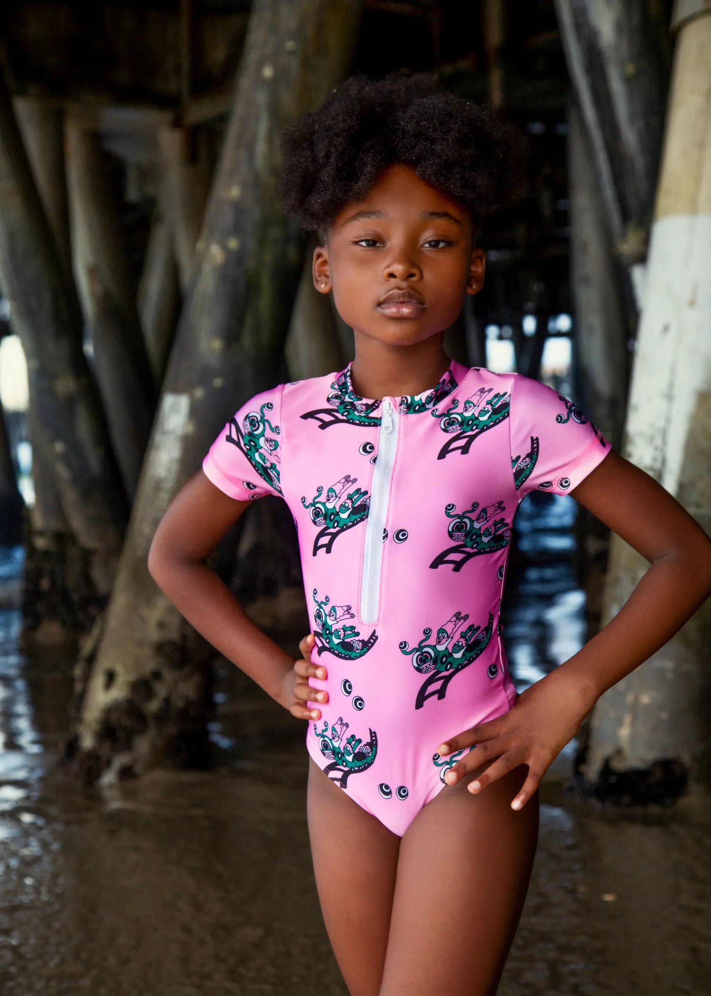 Dziewczęcy kostium kąpielowy UV50+ - Kolejka