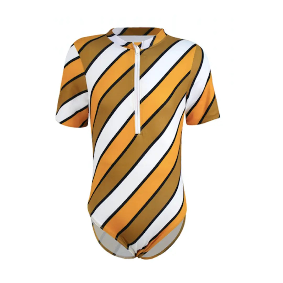 Girls' UV50+ Swimsuit - Stripe Fever