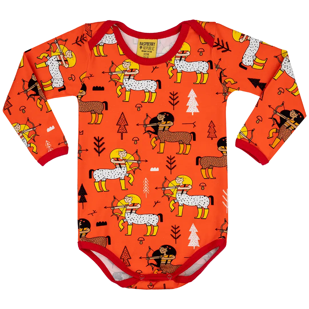 Long Sleeve Baby Bodysuit - Centaur Tomato