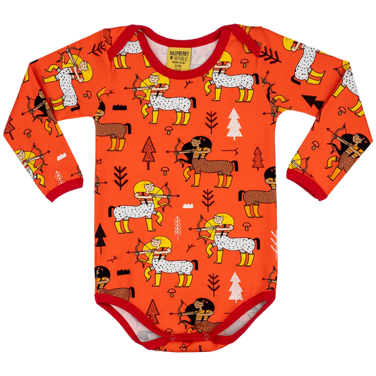 Long Sleeve Baby Bodysuit - Centaur Tomato