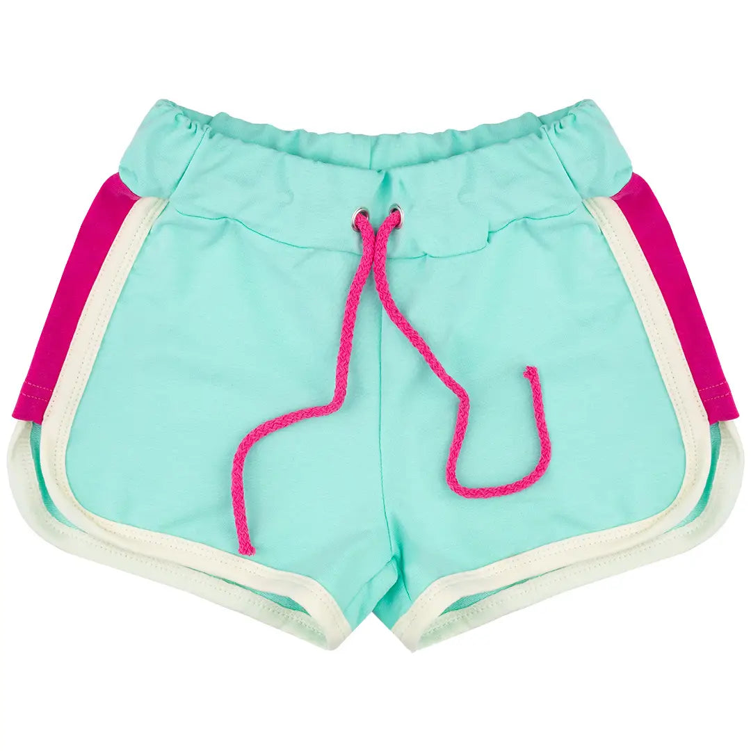 Children's Shorts - Color Block Mint