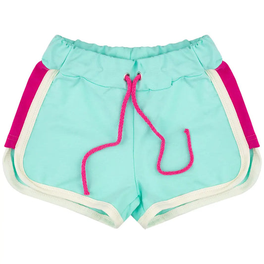 Children's Shorts - Color Block Mint