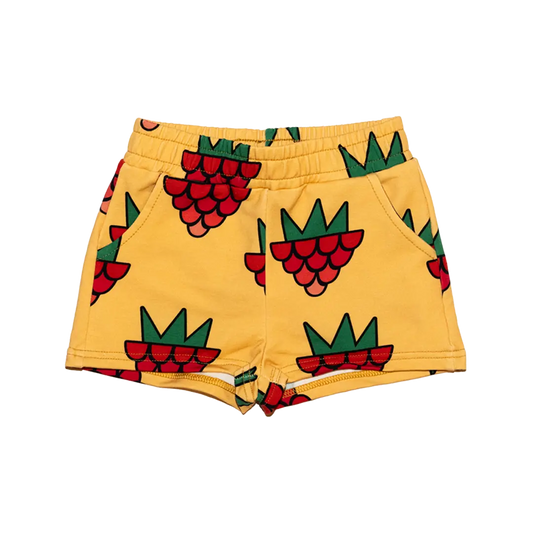 Girls Shorts - Raspberry Love Yellow