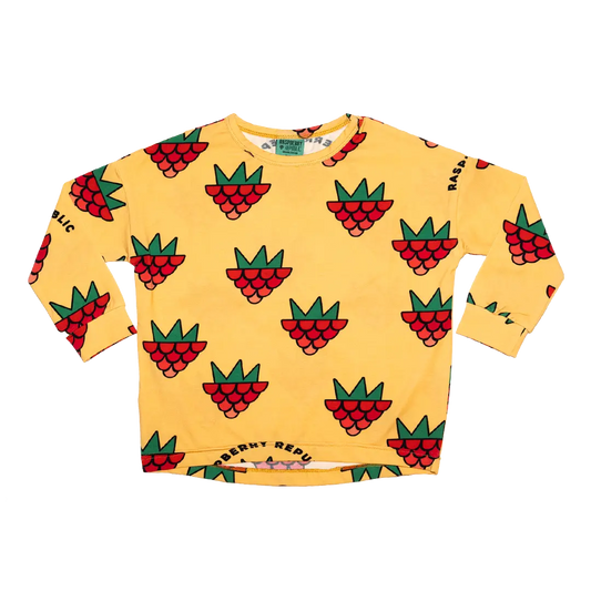 Children's long-sleeved T-shirt - Raspberry Love Yellow