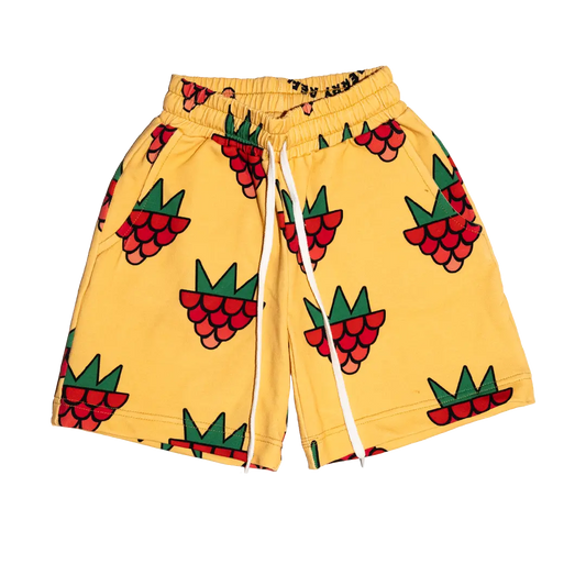 Children's sweatshorts - Raspberry Love Yellow