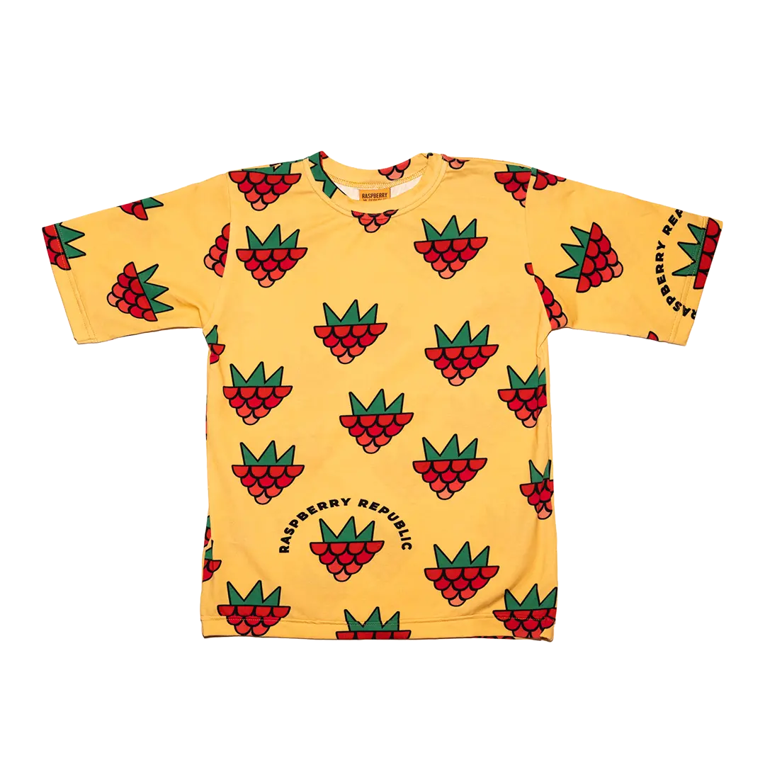 Children's short-sleeved T-shirt - Raspberry Love Yellow