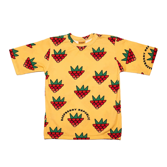 Children's short-sleeved T-shirt - Raspberry Love Yellow
