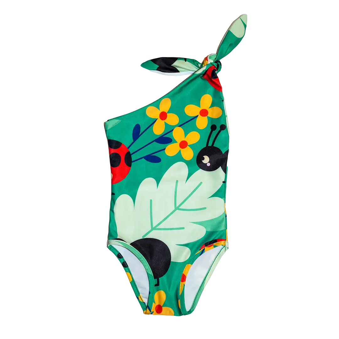 Girls Swimsuit - Anthill Green UV50+