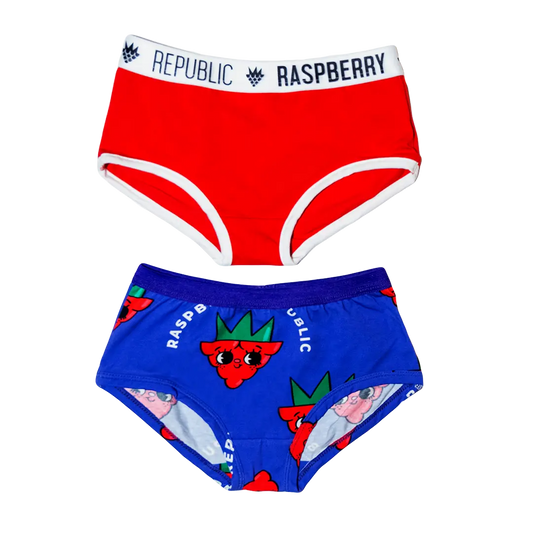 Girls panties set of 2 pairs - Raspberry Love Purple, Basic Red