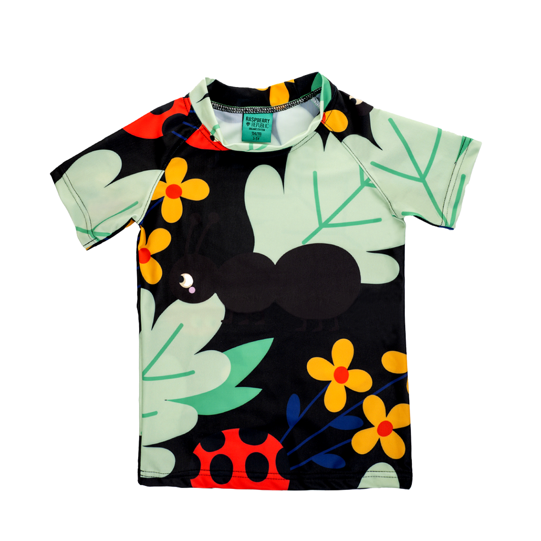 Children's UV swim top - Anthill Black UV50+