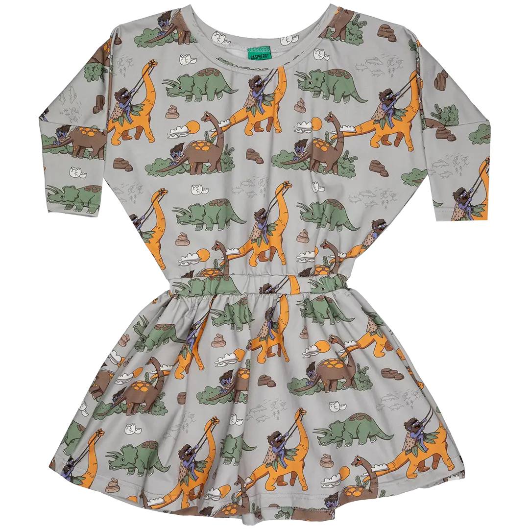 Sukienka dziewczęca - Łowcy Dinozaurów Szary
