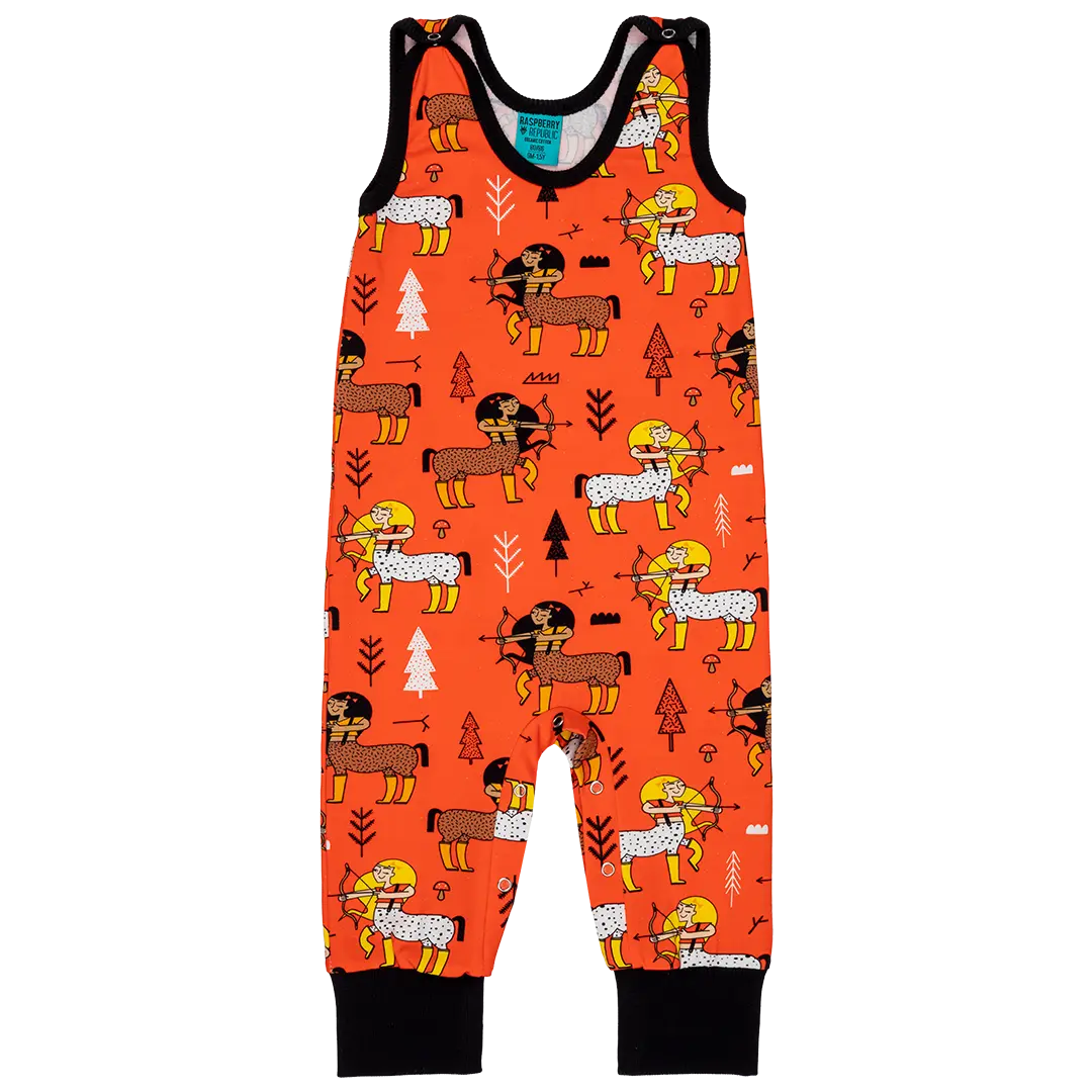 Children's Dungarees - Enchanted Forest Tomato