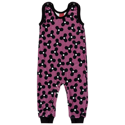 Ogrodniczki dziecięce z weluru - Wiatraczki Fioletowe