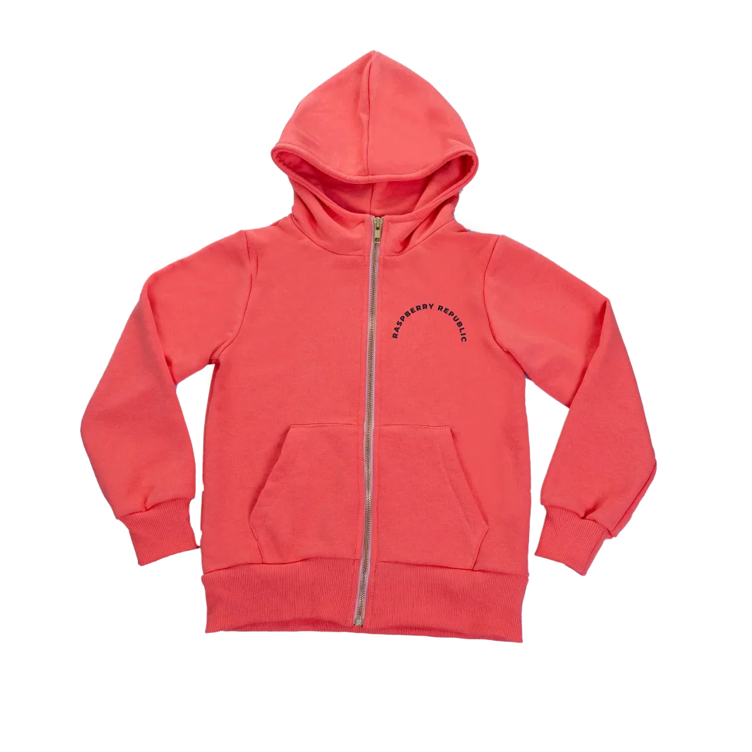 Bluza dziecęca zapinana z kapturem - Koral