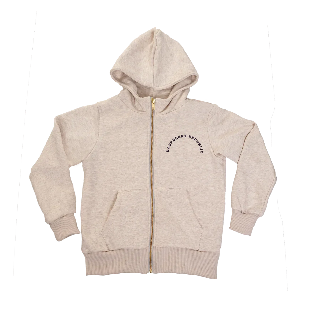 Bluza dziecęca zapinana z kapturem - Latte
