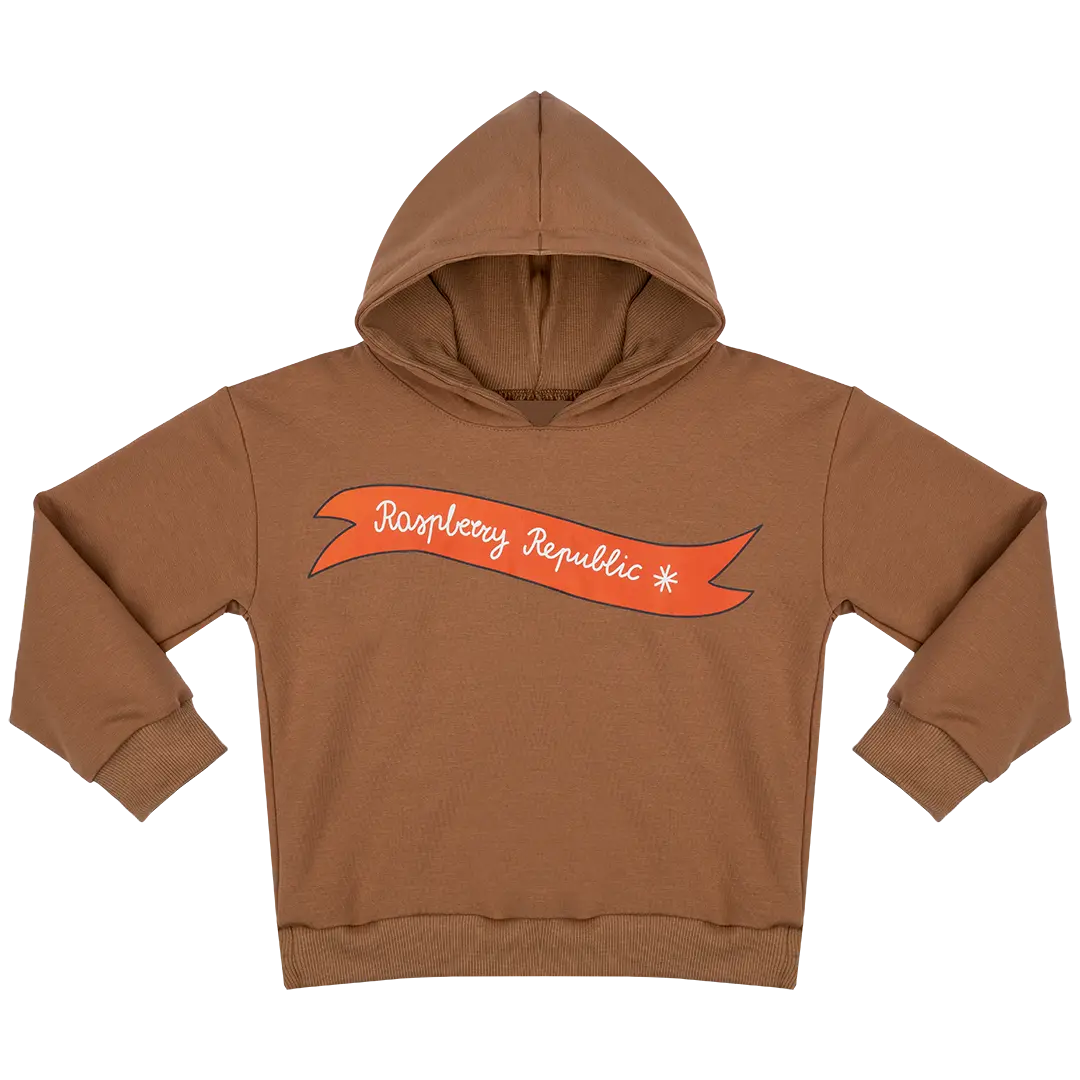 Bluza dziecięca z kapturem - Raspberry Repbulic Brązowy