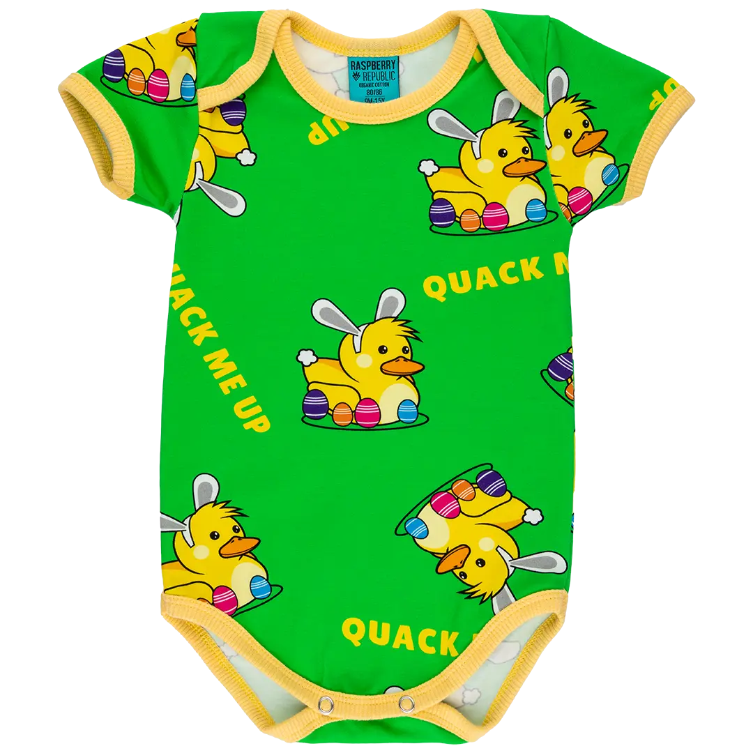 Short-sleeved baby bodysuit - Quack Quack