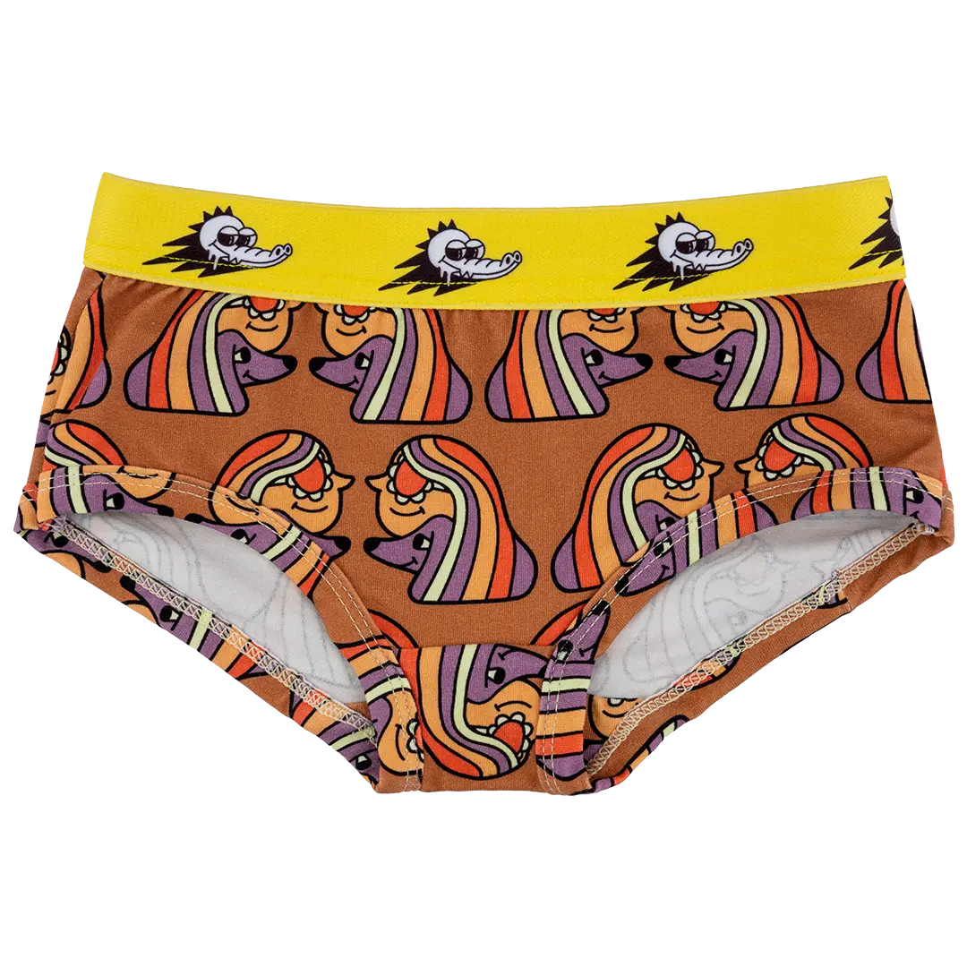 Colorful Women's Panties - Jelly Alligator Best Friends Brown