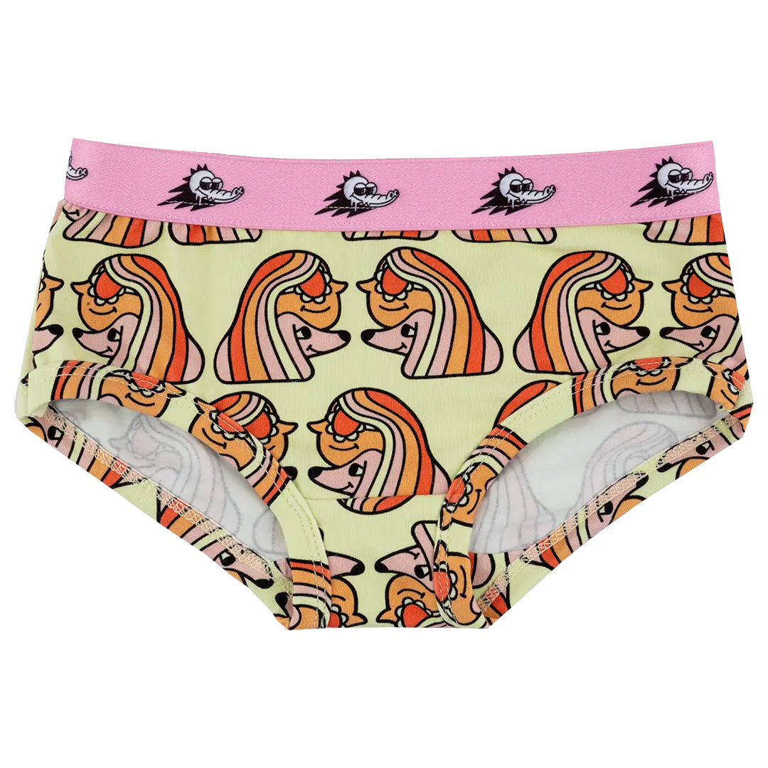 Colorful Women's Panties - Jelly Alligator Best Friends Lemon