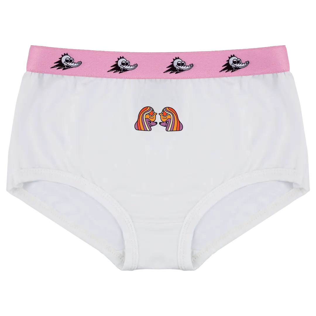 Colorful women's panties - Jelly Alligator White Basic