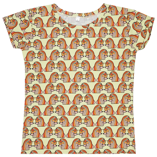 Women's Colorful Short Sleeve T-Shirt - Jelly Alligator Best Friends Lemon
